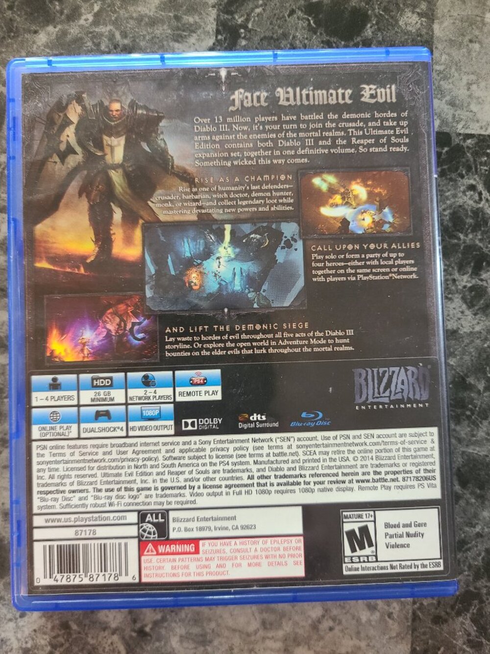 PS4 Diablo Lii 3 reaper of Souls Ultimate Evil Edition - Picture 3 of 7